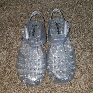 Cat & Jack Silver Sparkle Jellies